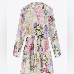 zara parrot tropical dress